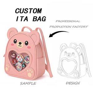 Sac à dos Ita Bolsa personnalisé en gros pour filles, design console <span class=keywords><strong>de</strong></span> jeu rose Kawaii, avec fenêtre transparente en forme <span class=keywords><strong>de</strong></span> cœur pour l'affichage des pins - Product Image 5