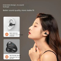 Nouveaux écouteurs sans fil transfrontaliers à clip d'oreille Bluetooth 5.3, son haute fidélité, étanchéité IPX5, suppression du bruit par IA