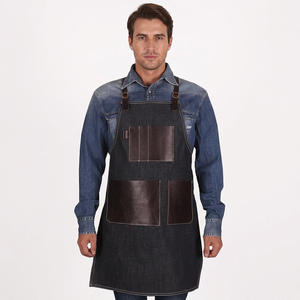 Tablier en jean sans manches personnalisable, durable et confortable avec poches imperméables pour la cuisine, la pâtisserie, la grillade, le barbier – Tabliers en coton - Product Image 1