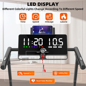 Armrest Telescopic Walking Pad Under Desk Portable Treadmill with LED Lights &amp; <strong>Big</strong> Display for Walking Jogging Home Office <strong>Fitne</strong> - Product Image 4