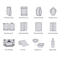 Op maat gemaakte logo PE stand-up pouches met aluminiumfolie, hersluitbaar, transparant, voor babyvoeding, noten, gedroogd fruit, theepoeder