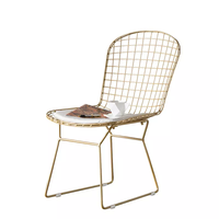 Vente en gros de chaises en fil métallique dorées Harry Bertoia
