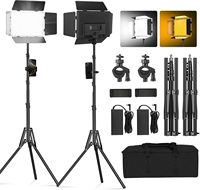 Geliştirilmiş U600+ U800+ LED Video LED Işık Tripodlu Kısılabilir İki Renkli LED Panel Işık, Stüdyo Fotoğrafçılığı YouTube Video Çekimi için
