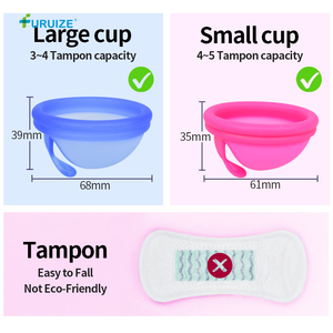Copa <span class=keywords><strong>Menstrual</strong></span> de Silicona de Grado Médico Reutilizable de Alta Calidad Furuize, Tamaño Grande con Anillo, Disco <span class=keywords><strong>Menstrual</strong></span> - Product Image 3