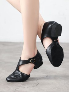Sandalias de Baile Griego para Mujer <span class=keywords><strong>JW</strong></span> al por Mayor, Parte Superior de Cuero Genuino, Empeine Elástico, Suela de Gamuza, Zapatos de Baile de Salón/Latino - Product Image 4