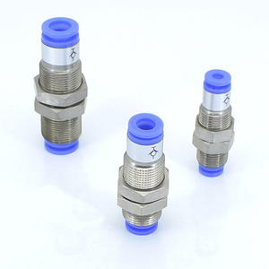 SMC Type KCE Pneumatic <b>Quick</b> <b>Connector</b> Straight-Through Partition with Self-Sealing for Air Hoses for Vacuum Systems - Product Image 1