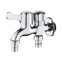 Robinet double pour lave-linge à prix bas, robinet mural à 2 voies, robinet d'arrêt simple, robinet froid en alliage de zinc, un robinet pour deux