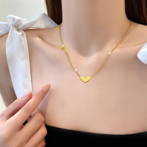 Cadena de clavícula con <span class=keywords><strong>accesorios</strong></span> Collar en forma de corazón inglés de estilo minimalista - Product Image 2