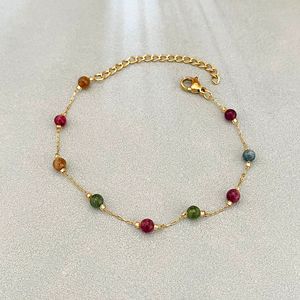 Pulsera de Piedra Natural Original Nueva 2026 al por Mayor, Cadena de Acero Inoxidable con Baño de Oro de 18K, Joyería Minimalista y Delicada - Product Image 6