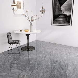 Venta caliente 600x600 Mármol pulido esmaltado brillante Azulejo gris sólido Interior Sala de estar Piso Porcelana Piso Carreaux De Sol Azulejo - Product Image 2