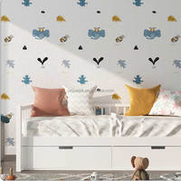 Haute qualité étanche bleu foncé damassé Design décoration de la maison rouleaux panneau mural autocollant salon papier peint autocollant