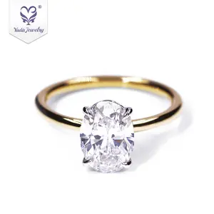 Yadis Custom Oval pt950 14k 18k real gold fidanzamento wedding cvd lab grown diamond rings for women