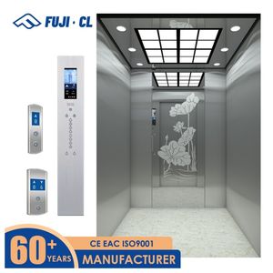 Лифт пассажирский FUJICL с низким энергопотреблением, из нержавеющей стали, с автоматическим выключением освещения и вентилятора, MRL, экологичный, для использования в отелях и виллах - Product Image 1
