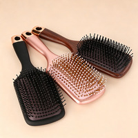 Peigne à poux en bois de santal avec manche en plastique laser, coussin d'air, antistatique, cadeau pour adulte, usage domestique