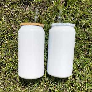 Gobelets isothermes en acier inoxydable à double paroi, blancs, vierges, pour sublimation, 16 oz, pour canettes de soda et de bière, entrepôt USA - Product Image 1