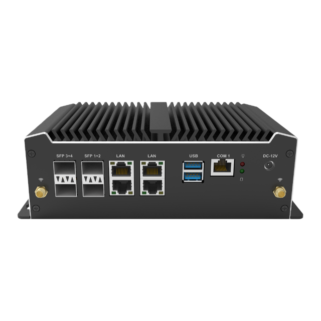 OEM Intel ATOM Denverton C3958 C3758 C3558 Mikrotik Firewall 4 LAN 2.5GbE RJ45 4 SFP+ 10GbE Embedded Fanless Mini Industrial PC