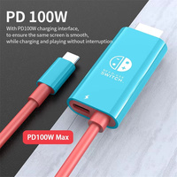 Cable USB C a FHD 4K para Switch/Switch 2, MacBook, iPad. Cable de Conversión de Switch a Pantalla de TV, Compatible con Carga Rápida PD de 100W