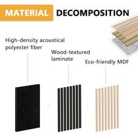 Panneaux acoustiques en bois à lattes pour l'intérieur moderne, panneaux acoustiques pour la conception de studio de musique, insonorisés, imperméables, ignifuges
