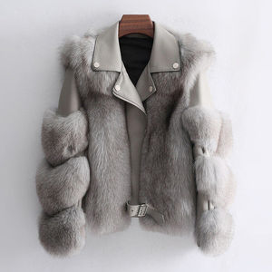 Manteau Motard en Fausse Fourrure de <span class=keywords><strong>Renard</strong></span> Immitation Femme, Collection Jeune Automne-Hiver 2023, Vente en Gros - Product Image 2