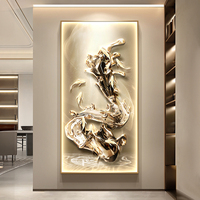 Lampe murale LED luxueuse à motif neuf poissons, éclairage abstrait pour couloir, entrée, hall, escalier, passage, décoration intérieure, vente en gros