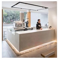 Comptoir de bar en pierre de marbre, de luxe, design moderne, de restaurant, de service de gâteaux