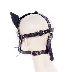 Masque sexy pour adulte, demi-visage, type harnais de cheval, masque pour les yeux, masque pour la bouche, masque bouche-balle, masque bouche-balle pour le jeu de rôle, masque bouche-balle avec boucle auto-agrippante, BDSM0031 - Product Image 4