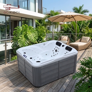 Moderna Bañera de Hidromasaje Exterior Independiente de 2 m, Bañera de Hidromasaje con Dos Motores <span class=keywords><strong>para</strong></span> Masaje en el Baño, Tipo Independiente - Product Image 1