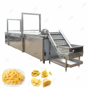 Continuous Conveyor Chip Deep Fryer Falafel Crispy Chicken Broasted Automatic Fry Machine French Turkey