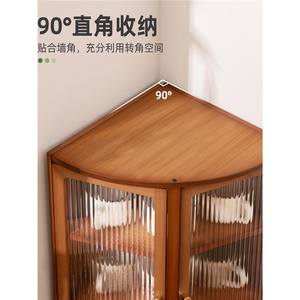 ตู้มุมไม้บานหวาย ตู้เก็บของหลายชั้นสำหรับเครื่องเทศและอุปกรณ์ครัว - Product Image 2