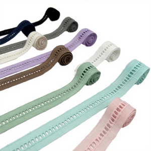 Venta al por mayor de fábrica: Encaje bordado de algodón 100% de 2.5CM de ancho, diseño vintage soluble en agua con patrón cuadrado colorido para zapatos y bolsos. - Product Image 4