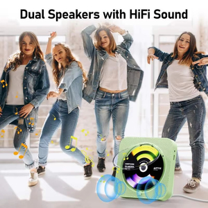 Lecteur CD portable BT 5.0 avec radio FM, USB, AUX, anti-skip, écran LED, télécommande sans fil, lecteur de musique HiFi pour la maison, directement de l'usine - Product Image 6