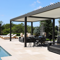 Pergola autoportante en aluminium thermolaqué Sweet Home pour balcon, kits de bricolage extérieur avec toit rétractable motorisé à lames orientables