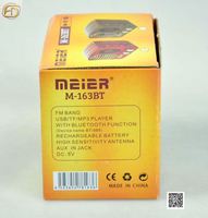 Radio rétro vintage MEIER M-163BT FM AM SW 3 bandes, radio rechargeable avec lecteur MP3 USB SD TF, haut-parleur Bluetooth