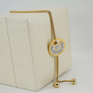 Herbst und Winter lange Pullover Halskette für Frauen runde diamant beschichtete 18K Halskette Edelstahl Schmuck Großhandel - Product Image 3