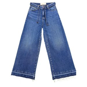 Pantalones vaqueros lavados de mezclilla, pantalones vaqueros rectos con bigotes, pantalones OEM ODM para mujer - Product Image 1