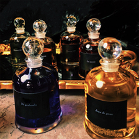 Offre Spéciale 100 ml 150 ml luxe rond clair arôme roseau diffuseur verre parfum Diffusion verre liège bouteille