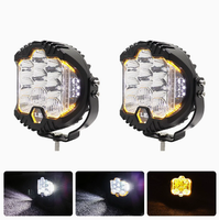 Projecteur de travail LED trois faces, 7 pouces 90W, projecteur haute luminosité pour véhicules tout-terrain