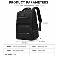 Sac à dos professionnel pour ordinateur portable à ouverture à 180 degrés, imperméable, durable, grande capacité, avec doublure en polyester