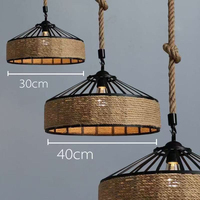 Lustre en fer réglable en hauteur, style rétro américain, avec corde en chanvre, pour café, restaurant, bar, par Zhongshan Lamps