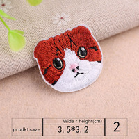 Ensemble de 17 patchs brodés tête de chat et poisson, à thermocoller ou à coudre, appliques animales pour vêtements, vestes, jeans, sacs à dos, décoration