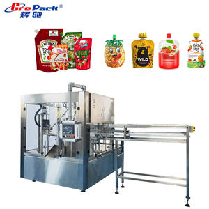 Máquina Llenadora y Tapadora de Bolsas Doypack con Boquilla Vertical Rotatoria para Bebidas, Jugos de Frutas y Verduras, Máquinas Tapadoras de Empaquetado de Bolsas - Product Image 1