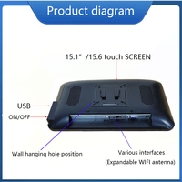 DY All-in-One 15,6 + 10,1/11,6 Windows/Android Google Store Sistema POS Dual 15 \ "Dispositivo de cajero táctil de pantalla