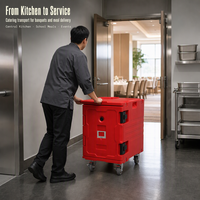 Boîte isotherme pour aliments avec roulettes, support empilable pour bacs GN, idéal pour les banquets d'hôtel et le service de repas institutionnel