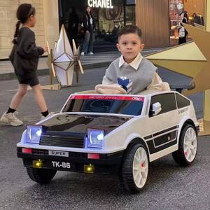 Voiture électrique rétro AE86 pour enfant, moteur 550, double transmission, télécommande, blanc, rouge, vert, noir, 5-7 ans - Product Image 1