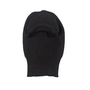 Unisex Wool Knitted Hooded Beanie Hat For Women Head Drawstring Solid Color Adjustable Elastic Winter Bucket Hat Head Scarf