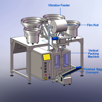 Machine d'emballage et de comptage de vis et connecteurs de fil à 4 alimentateurs vibrants pour vis autotaraudeuses et borniers