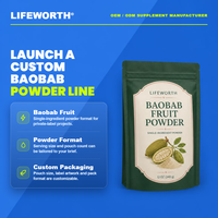 LIFEWORTH Baobab Fruitpoeder Enkelvoudige Aangepaste Formulering OEM GMP HACCP FSSC ISO HALAL ODM Private Label Contract Manufacturing