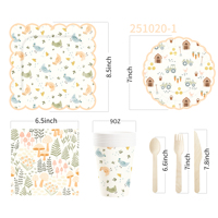 Ensemble de vaisselle jetable pour fête d'enfants sur le thème de la ferme DAMAI, nouveau design, assiettes, gobelets, serviettes en papier, avec animaux et voitures