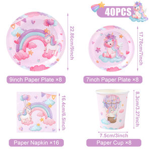 微星库存一次性派对用品套件餐具套装，包括生日派对用餐巾 - Product Image 3