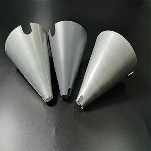 OEM Factory Custom Metal Spinning Parts Aluminum Spinning Gray Powder Coating Slotted Metal Spinning Lampshade